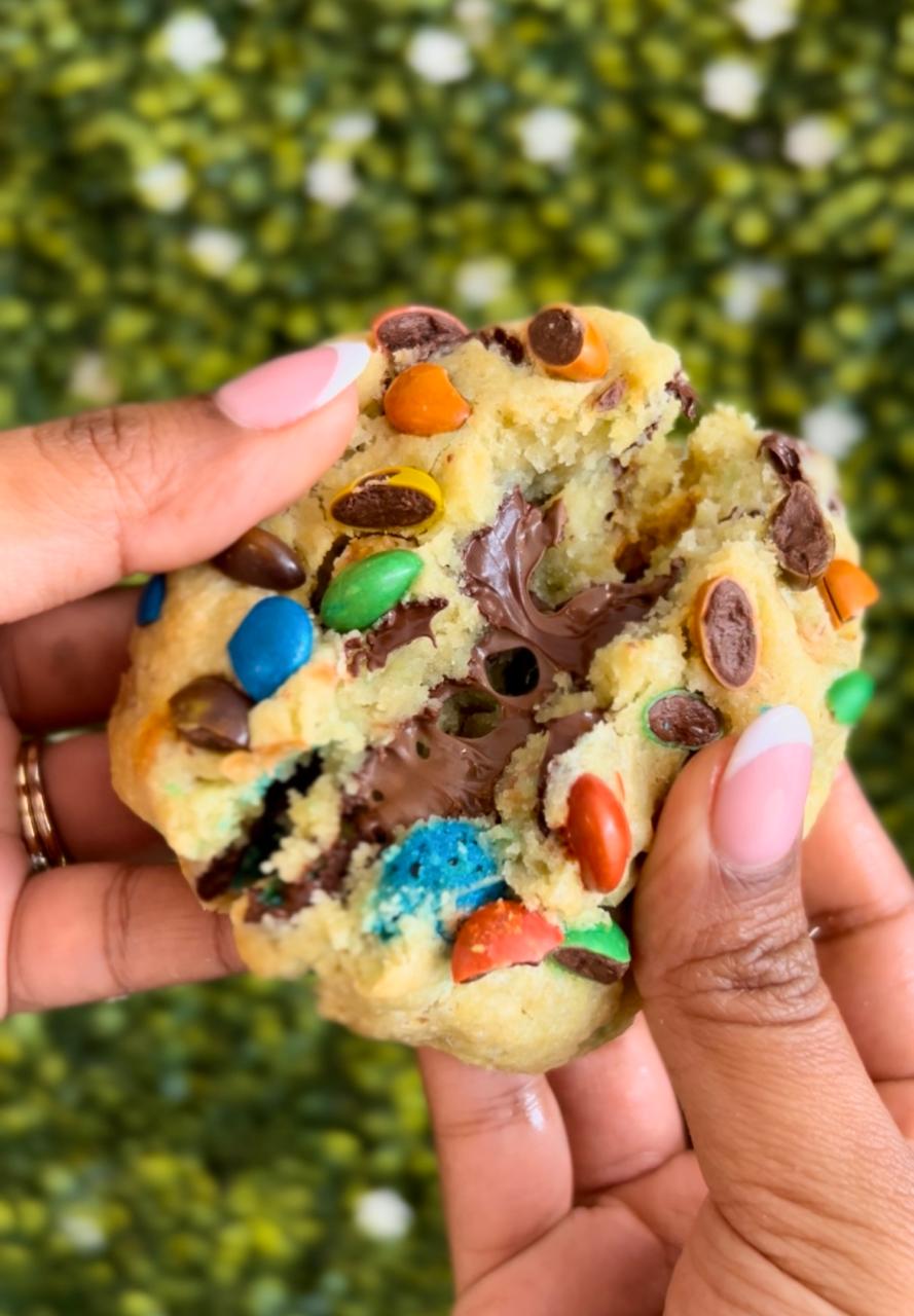 Nutella M&M chocolate chip cookie.