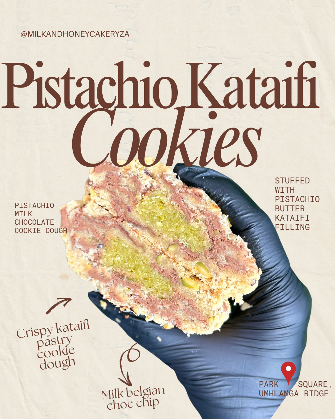Kataifi Pistachio chocolate chip cookie